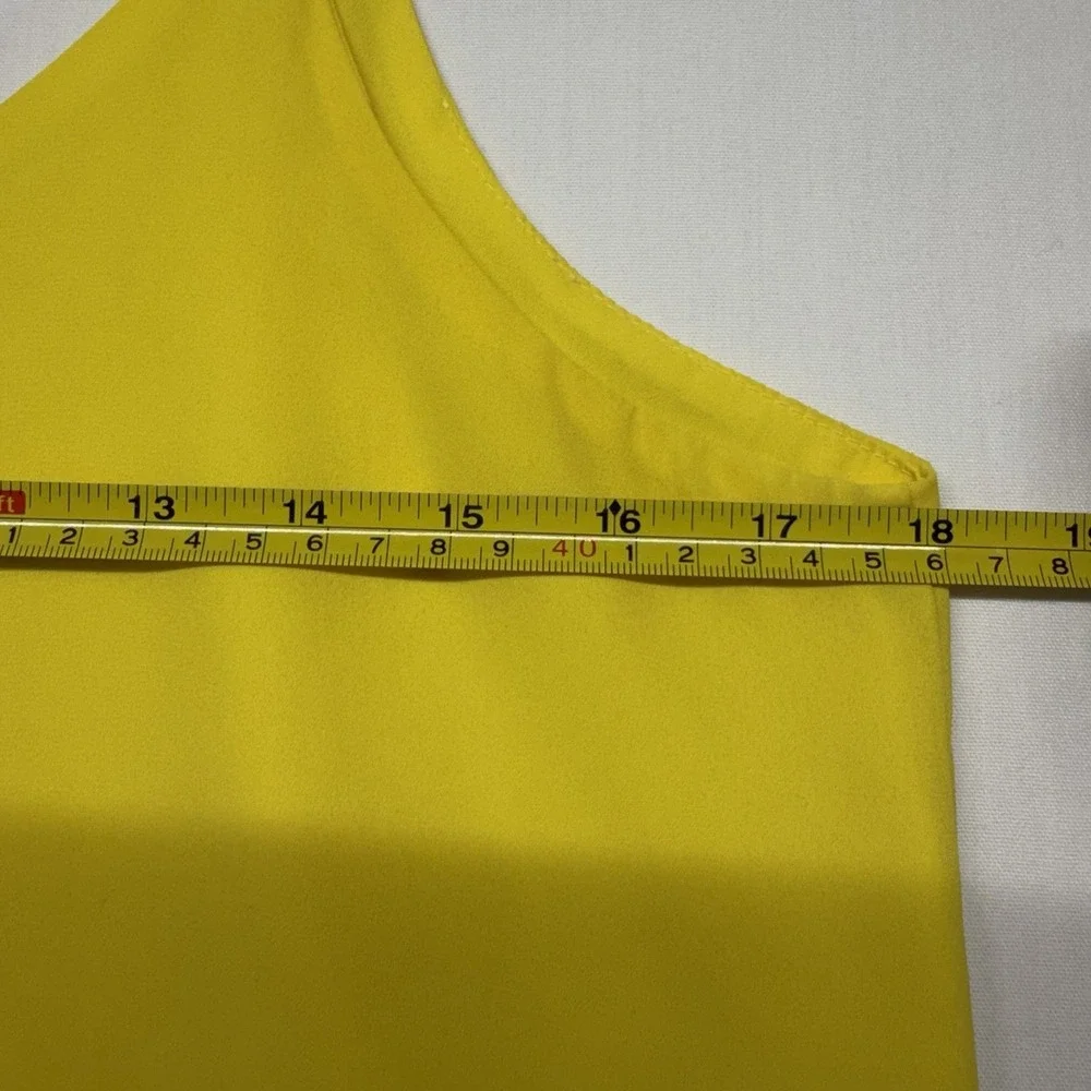 Lucy Love Gabby Yellow Swing Mini Dress Layered Flowy‎ Strappy USA M Vacation